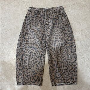 NWOT Free People Barrel Jeans Animal Print